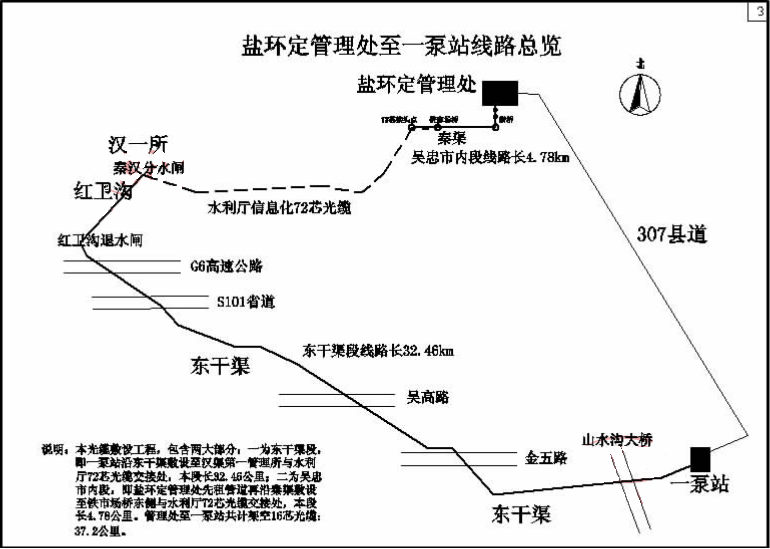 鹽環定管理處至一泵站線路總覽