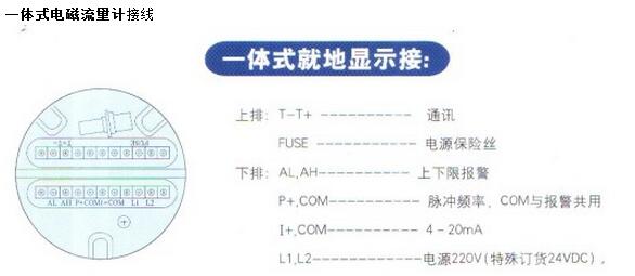 一體式電磁流量計接線方式圖