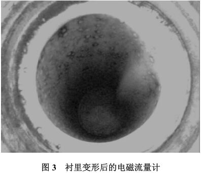 襯里變形后的電磁流量計(jì)